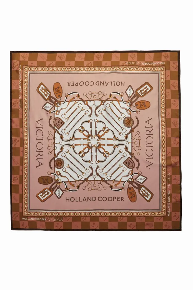 Holland Cooper Scarves Women Victoria Silk Scarf Camel