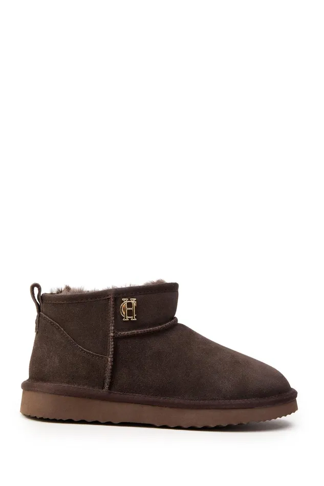 Holland Cooper Shearling Women Ultra Mini Shearling Boot Chocolate