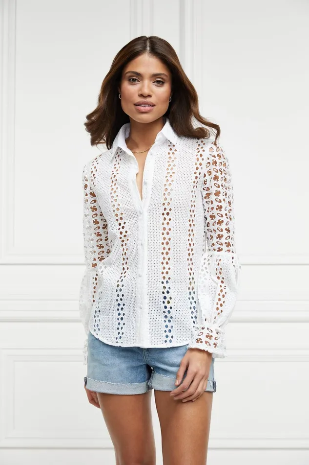 Holland Cooper Shirts and Blouses Women Broderie Lace Shirt Holland Cooper Shirts and Blouses Women Broderie Lace Shirt
