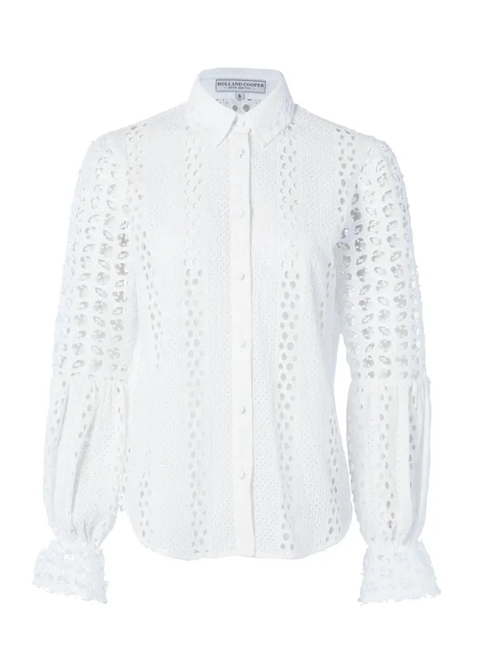 Holland Cooper Shirts and Blouses Women Broderie Lace Shirt Holland Cooper Shirts and Blouses Women Broderie Lace Shirt