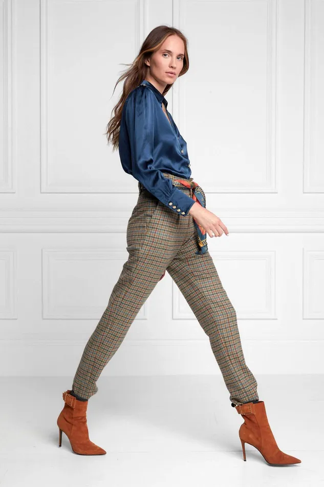 Holland Cooper Shirts and Blouses Women Silk VNeck Blouse Petrol Blue Holland Cooper Shirts and Blouses Women Silk VNeck Blouse Petrol Blue