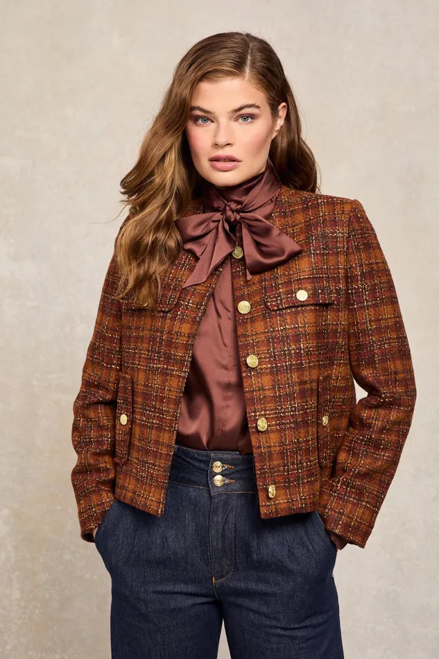 Holland Cooper Tailoring Women Chelsea Jacket Amber Tweed