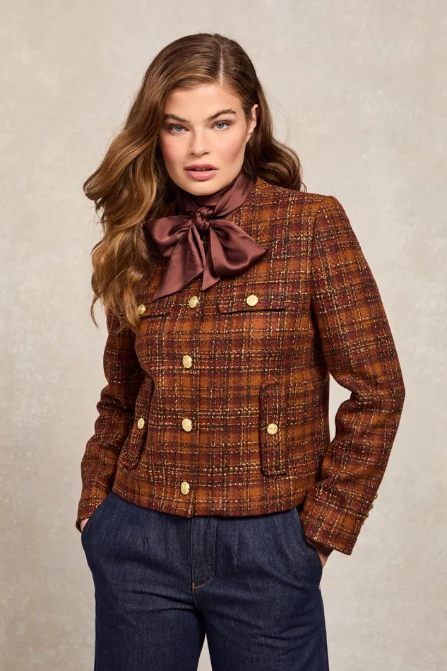 Holland Cooper Tailoring Women Chelsea Jacket Amber Tweed
