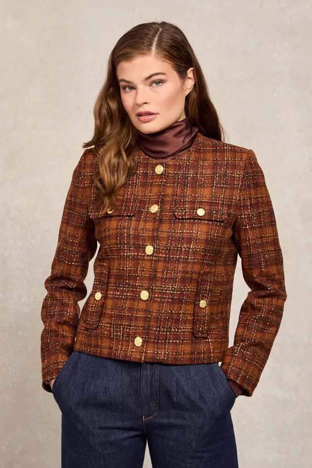 Holland Cooper Tailoring Women Chelsea Jacket Amber Tweed