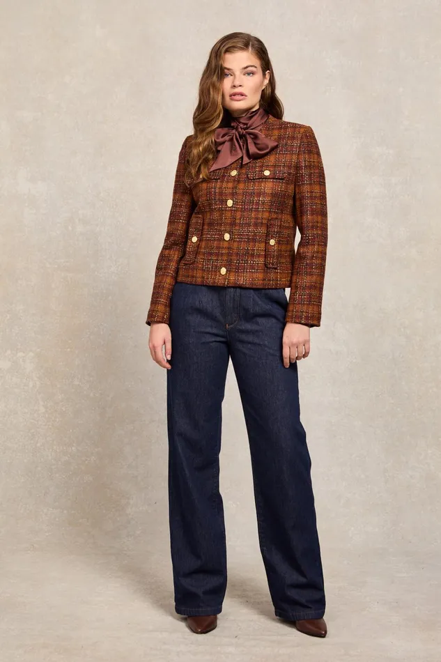 Holland Cooper Tailoring Women Chelsea Jacket Amber Tweed