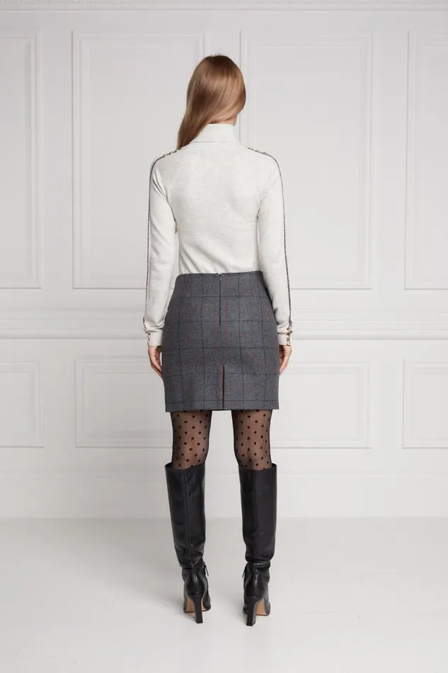 Holland Cooper Tailoring Women Chelsea Skirt Mid Blue Check Holland Cooper Tailoring Women Chelsea Skirt Mid Blue Check