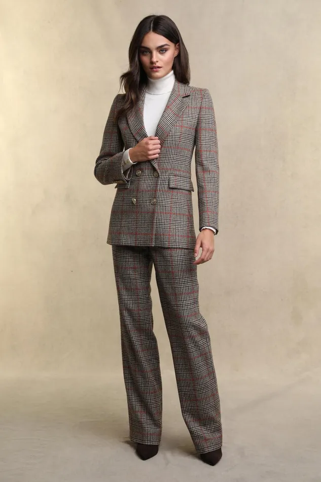 Holland Cooper Tailoring Women Double Breasted Blazer Orange Windsor