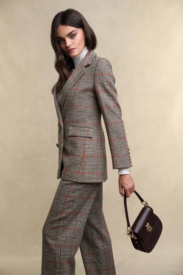 Holland Cooper Tailoring Women Double Breasted Blazer Orange Windsor