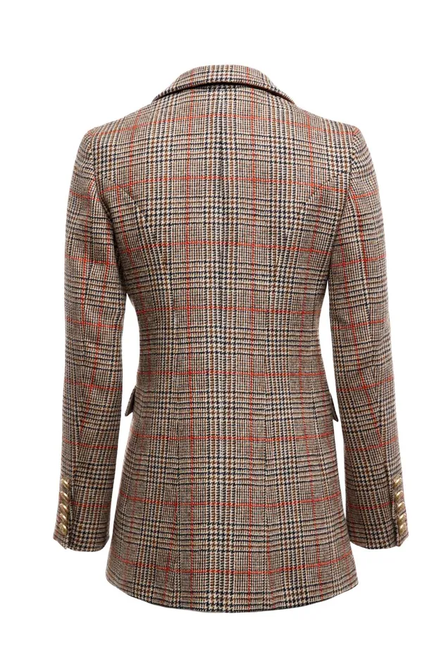Holland Cooper Tailoring Women Double Breasted Blazer Orange Windsor