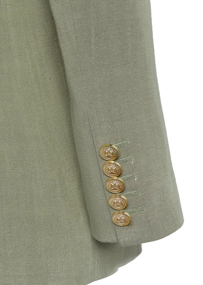 Holland Cooper Tailoring Women Double Breasted Blazer Sage Linen