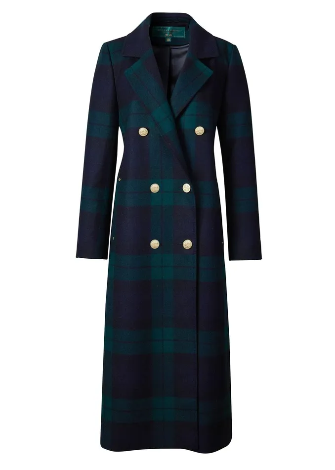 Holland Cooper Tailoring Women Double Breasted Coat Blackwatch Holland Cooper Tailoring Women Double Breasted Coat Blackwatch
