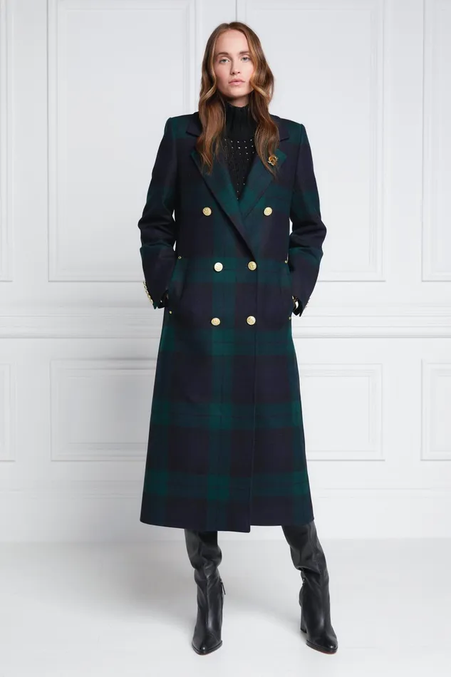 Holland Cooper Tailoring Women Double Breasted Coat Blackwatch Holland Cooper Tailoring Women Double Breasted Coat Blackwatch