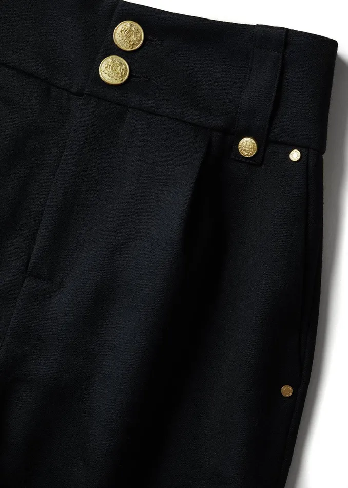 Holland Cooper Tailoring Women High Waisted Peg Trouser Navy Barathea Holland Cooper Tailoring Women High Waisted Peg Trouser Navy Barathea