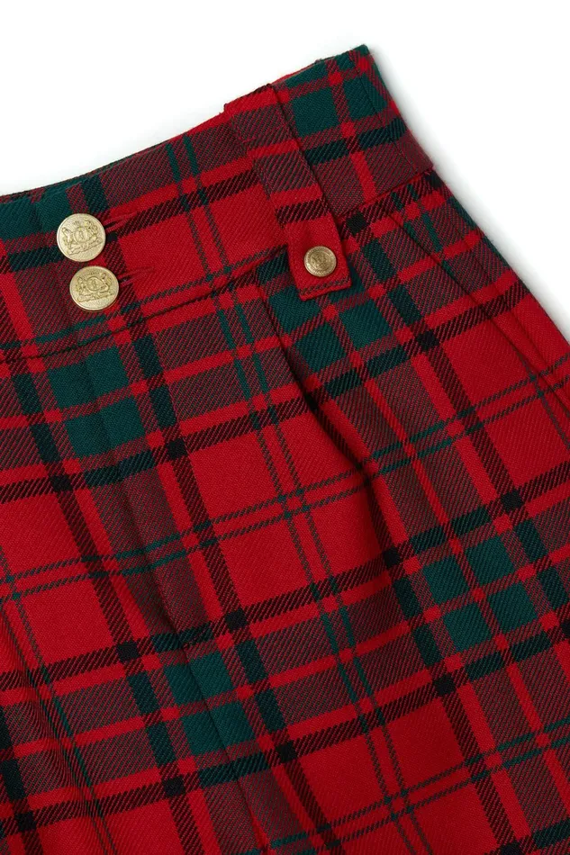 Holland Cooper Tailoring Women High Waisted Peg Trouser Red Tartan Holland Cooper Tailoring Women High Waisted Peg Trouser Red Tartan