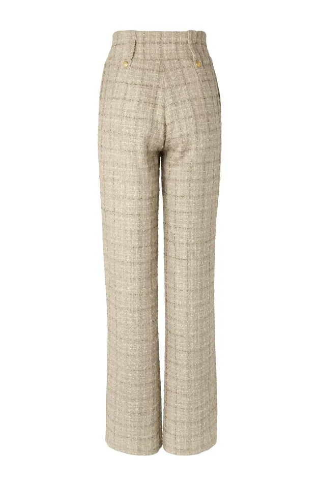 Holland Cooper Tailoring Women High Waisted Straight Trouser Camel Sparkle Tweed Holland Cooper Tailoring Women High Waisted Straight Trouser Camel Sparkle Tweed