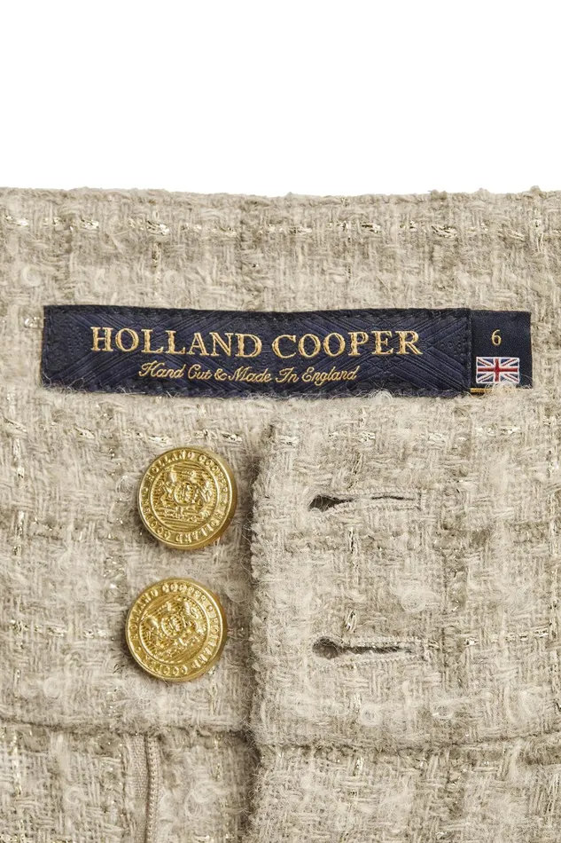 Holland Cooper Tailoring Women High Waisted Straight Trouser Camel Sparkle Tweed Holland Cooper Tailoring Women High Waisted Straight Trouser Camel Sparkle Tweed