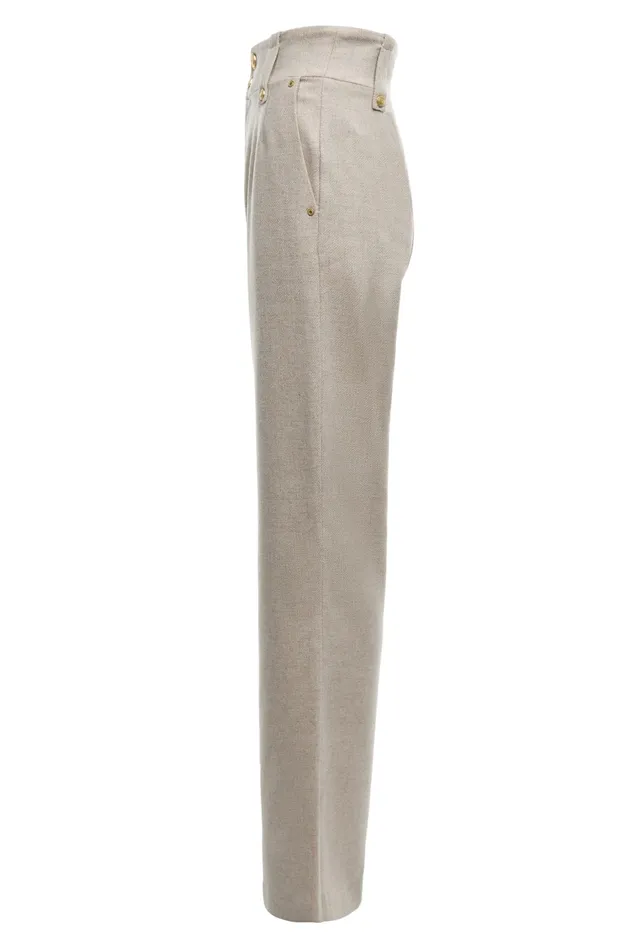 Holland Cooper Tailoring Women High Waisted Straight Trouser Oatmeal Holland Cooper Tailoring Women High Waisted Straight Trouser Oatmeal