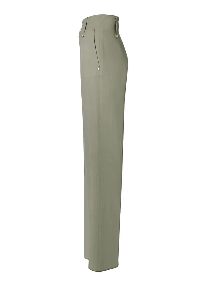 Holland Cooper Tailoring Women High Waisted Straight Trouser Sage Linen Holland Cooper Tailoring Women High Waisted Straight Trouser Sage Linen
