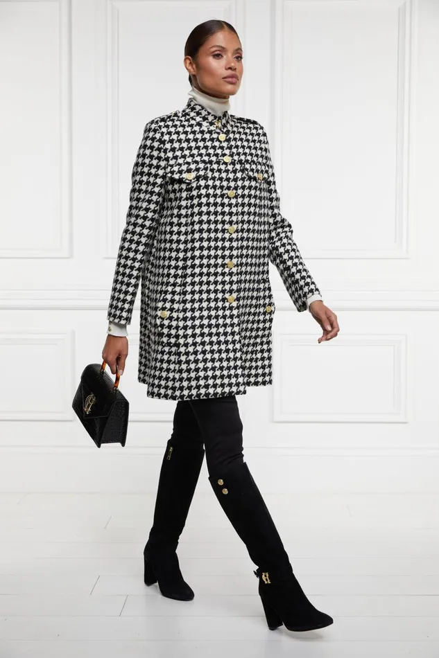 Holland Cooper Tailoring Women Highbury Cape Coat Large Scale Houndstooth