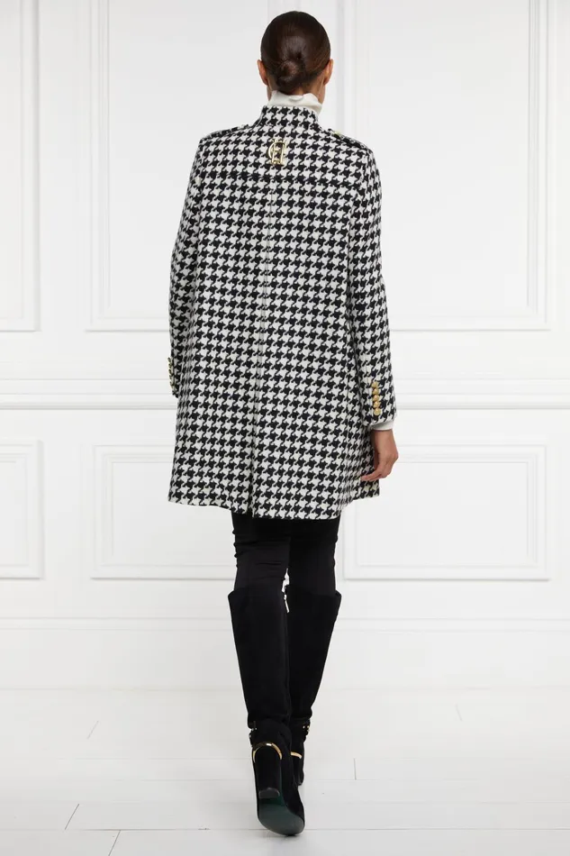 Holland Cooper Tailoring Women Highbury Cape Coat Large Scale Houndstooth