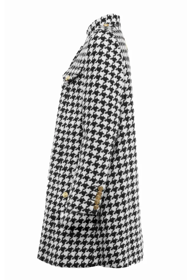 Holland Cooper Tailoring Women Highbury Cape Coat Large Scale Houndstooth