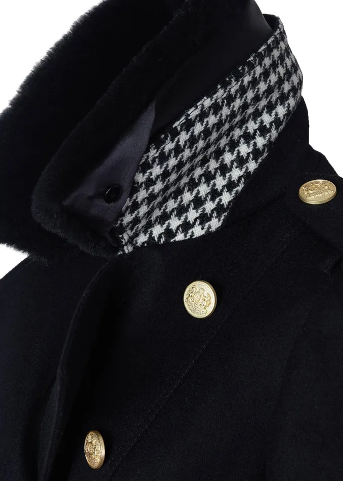 Holland Cooper Tailoring Women Marlborough Shearling Trench Coat Soft Black