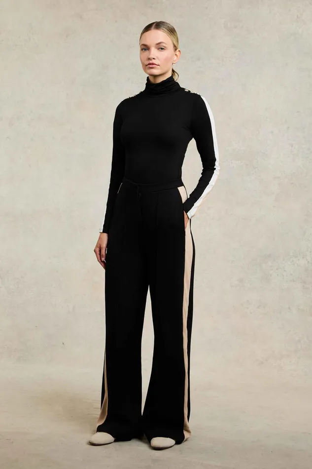 Holland Cooper Trousers Women Wide Leg Pant Black