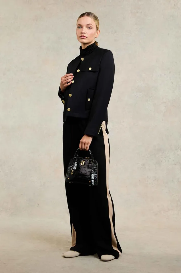 Holland Cooper Trousers Women Wide Leg Pant Black Holland Cooper Trousers Women Wide Leg Pant Black