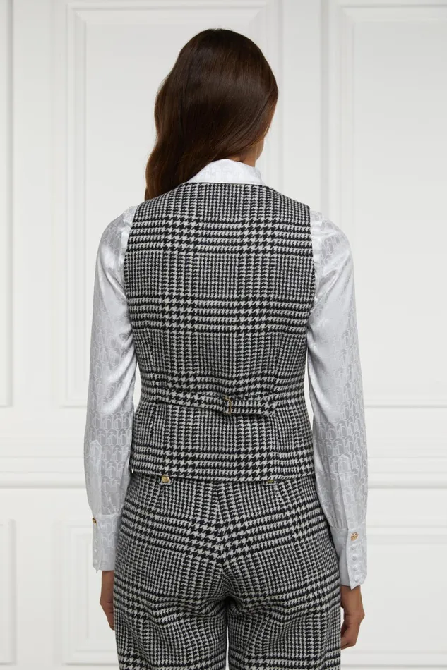 Holland Cooper Waistcoats Women Hampton Waistcoat Large Scale Prince Of Wales Mono