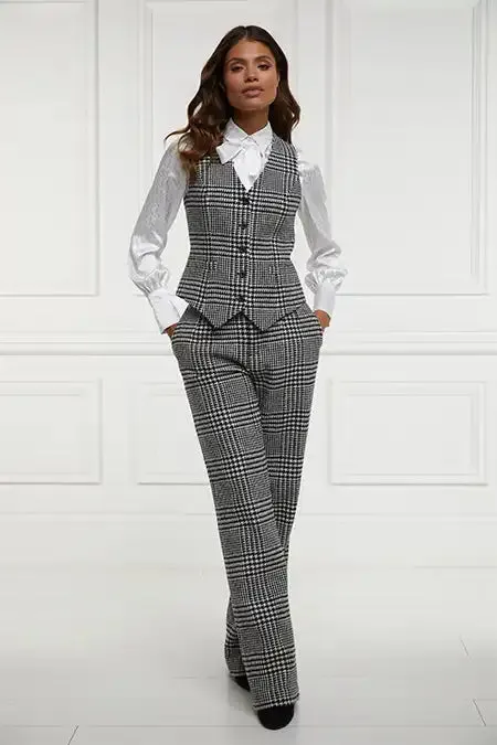 Holland Cooper Waistcoats Women Hampton Waistcoat Large Scale Prince Of Wales Mono