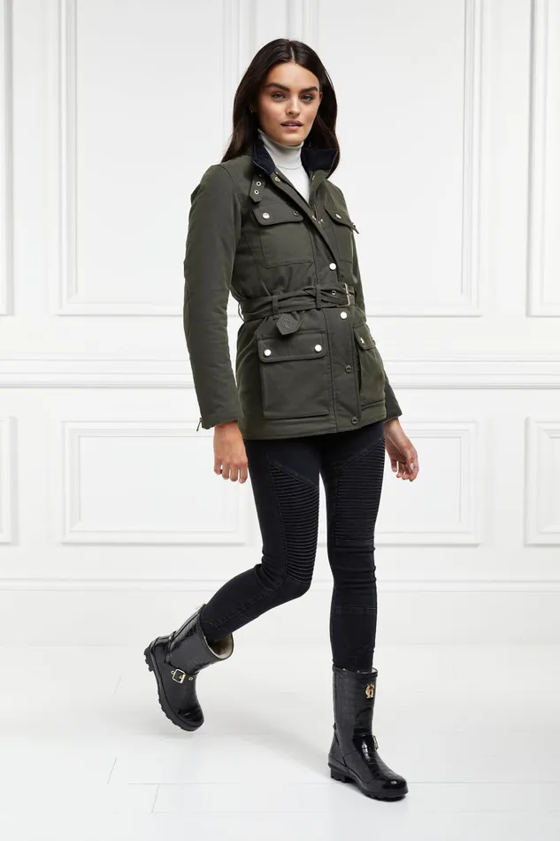 Holland Cooper Wellington Boots Women Sherpa Lined Chelsea Wellington Black Croc
