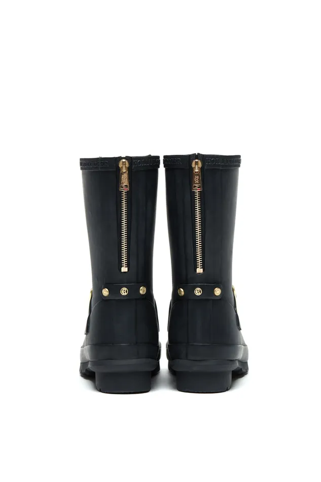 Holland Cooper Wellington Boots Women Sherpa Lined Chelsea Wellington Matte Black