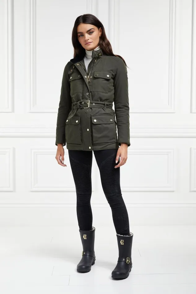 Holland Cooper Wellington Boots Women Sherpa Lined Chelsea Wellington Matte Black