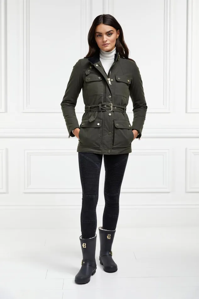 Holland Cooper Wellington Boots Women Sherpa Lined Chelsea Wellington Matte Black