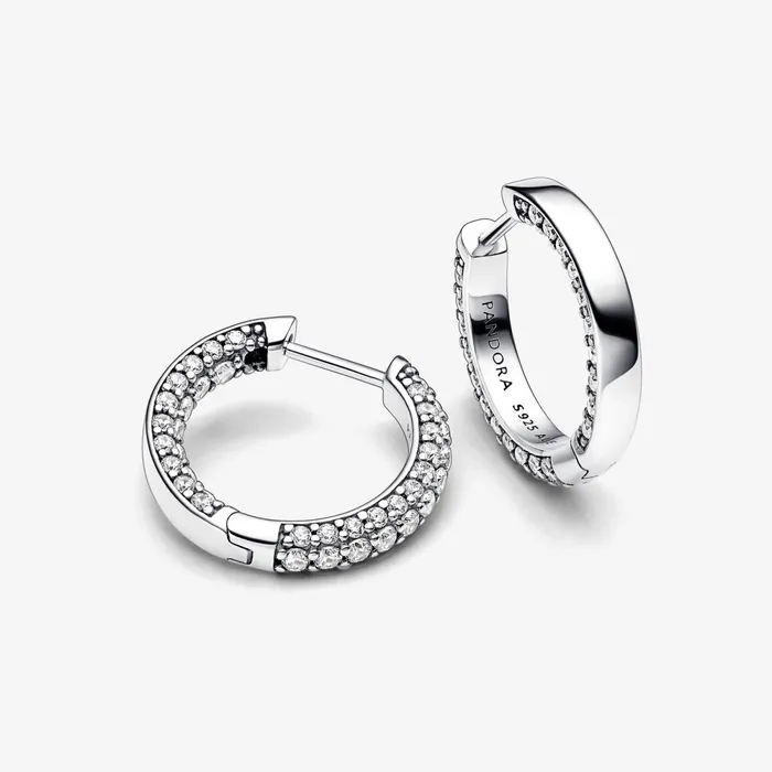 Hoop Earrings Women Pandora Online Timeless Pav Singlerow Hoop Earrings