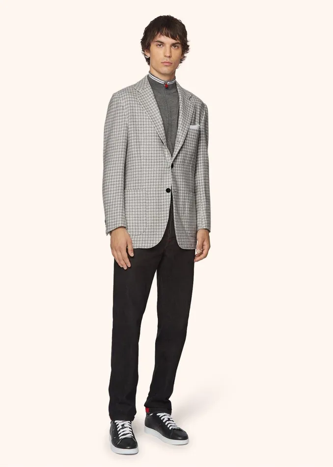 HOUNDSTOOTH CASHMERE BLAZER Men Kiton Jackets HOUNDSTOOTH CASHMERE BLAZER Men Kiton Jackets