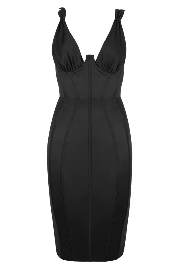 House Of CB AnastasiaBlack Satin Corset Dress 8211 SALE Black Women Corset Dresses