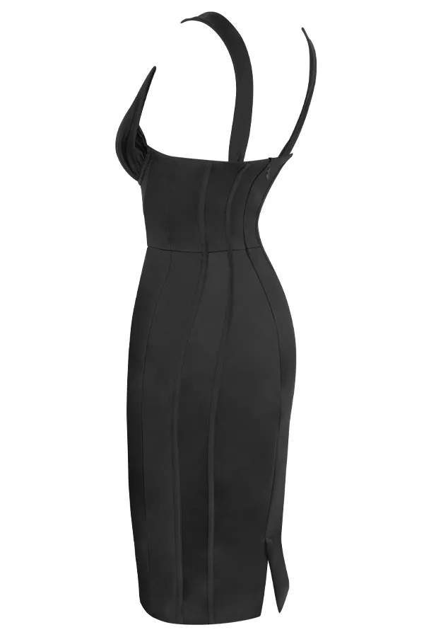 House Of CB AnastasiaBlack Satin Corset Dress 8211 SALE Black Women Corset Dresses