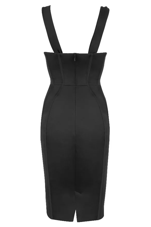 House Of CB AnastasiaBlack Satin Corset Dress 8211 SALE Black Women Corset Dresses