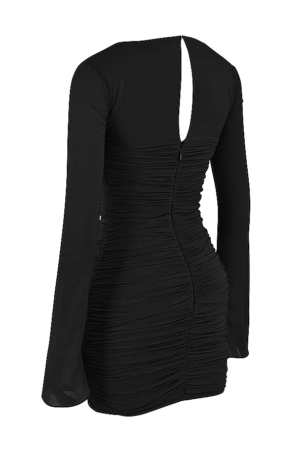 House Of CB CamilleBlack Real Silk Cutout Mini Dress 8211 SALE Black Women Bodycon Dresses