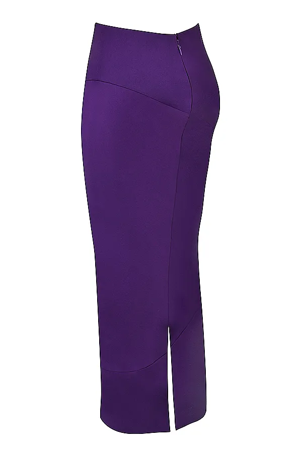 House Of CB ColetteGrape Satin Low Waist Midi Skirt 8211 SALE Grape Women Skirts