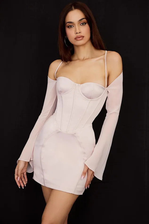 House Of CB IsraCrystal Satin Corset Mini Dress 8211 SALE Crystal Women Corset Dresses