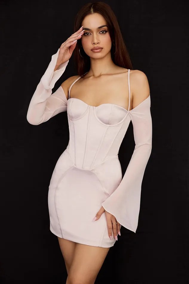 House Of CB IsraCrystal Satin Corset Mini Dress 8211 SALE Crystal Women Corset Dresses