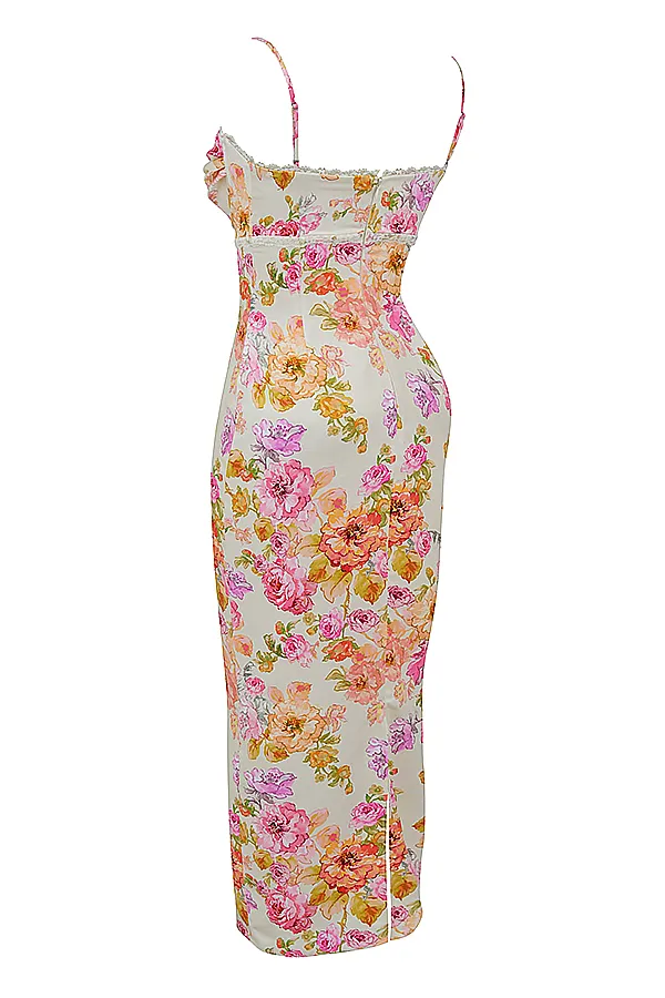 House Of CB JosefinaIvory Floral Maxi Dress Ivory Women Bodycon Dresses