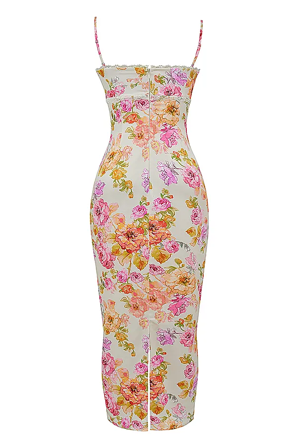 House Of CB JosefinaIvory Floral Maxi Dress Ivory Women Bodycon Dresses