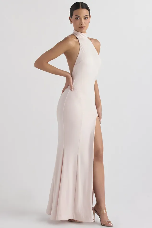 House Of CB JulietteBlush Halter Gown 8211 SALE Blush Women Maxi Dresses