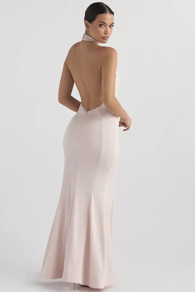 House Of CB JulietteBlush Halter Gown 8211 SALE Blush Women Maxi Dresses