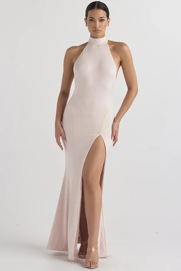 House Of CB JulietteBlush Halter Gown 8211 SALE Blush Women Maxi Dresses