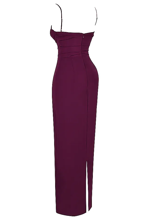 House Of CB LaniMerlot Corset Maxi Dress Merlot Women Bodycon Dresses