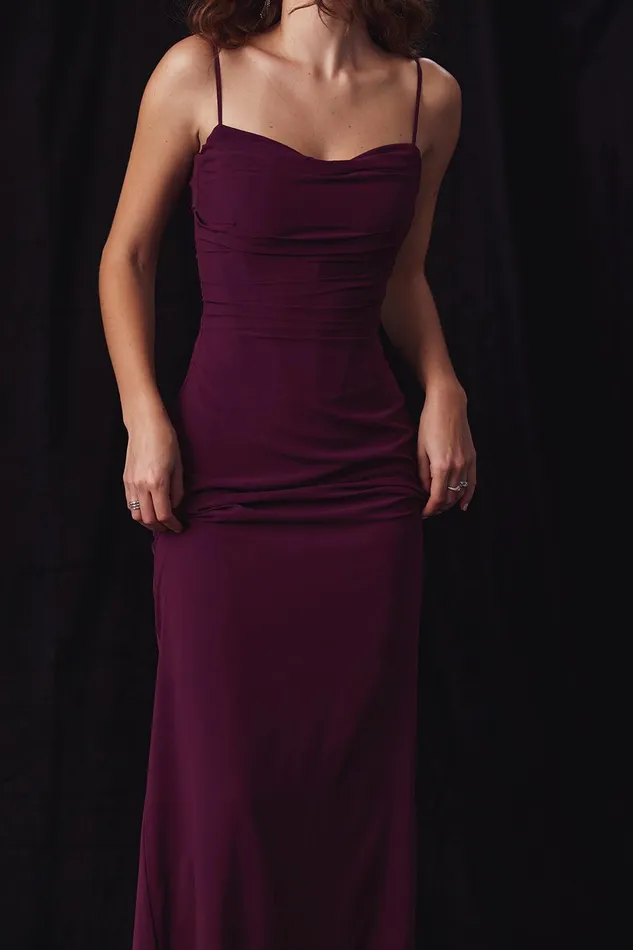 House Of CB LaniMerlot Corset Maxi Dress Merlot Women Bodycon Dresses
